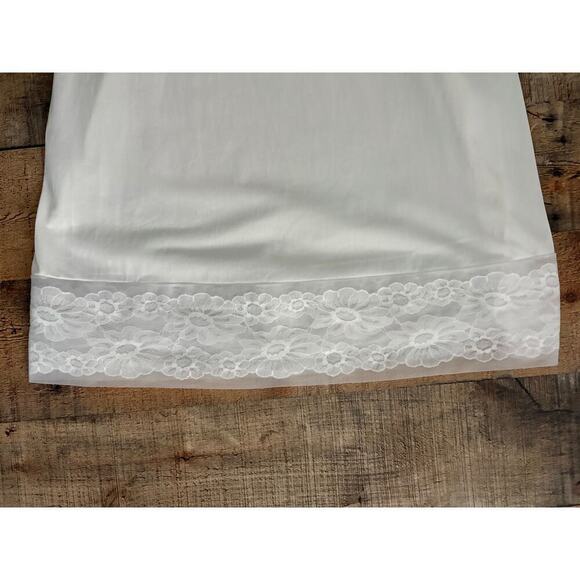 Vanity Fair Full Slip Dress Women’s Sz 32 Beige Floral Lace Details 1980’s VTG - Picture 5 of 11